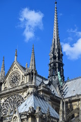 Fototapeta na wymiar The magnificent gothic cathedral of Notre Dame in Paris
