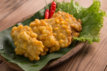 indonesian traditional bergedel or bakwan jagung