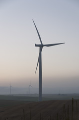 wind turbina , field and sky