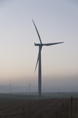 Obraz premium wind turbina , field and sky