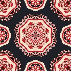 Luxury star Damask seamless tiled motif vector pattern