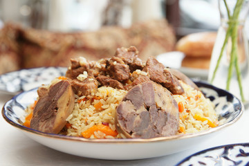 Traditional pilaf in plate
