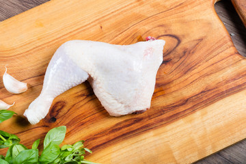 Raw chicken maryland on chopping board