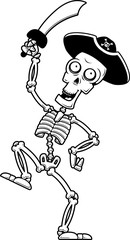 Cartoon Pirate Skeleton Dancing