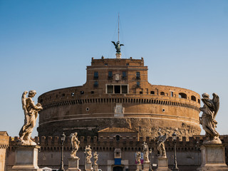 view on the Castel Sant Angelo in Rome, Italy