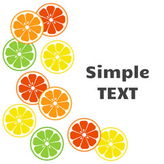 Colorful citrus fruits background. Vector illustration