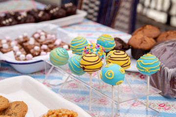 Colorful hand made lollipops