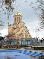 Fototapeta na wymiar Sameba orthodox cathedral, Tbilisi, Georgia
