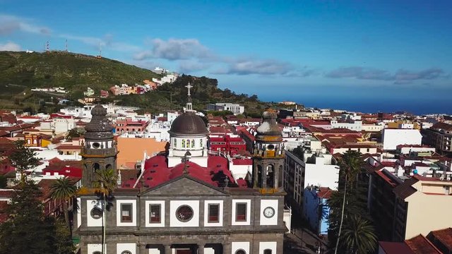 View from the height on Cathedral and townscape San Cristobal De La Laguna, Tenerife, Canary Islands, Spain