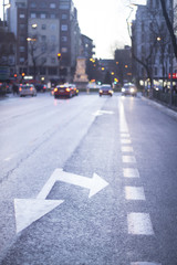 City street road arrows