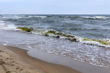 Beautiful seascape on the Baltic Sea coast in spring.