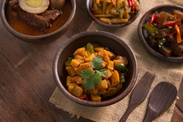 sambal goreng kentang. fried potato chili