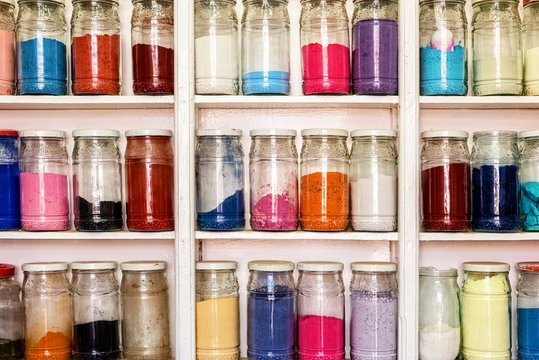 Colorful spices in Marrakech, Morocco