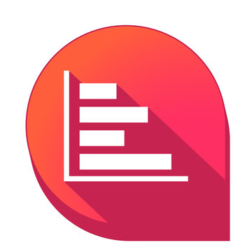 ikona z długim cieniem na tle strzałki pinezki 