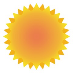 Sonne icon als Vektor auf einem isolierten Hintergrund