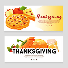 cute autumn theme thanksgiving banner
