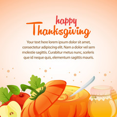 happy autumn colorful thanksgiving pumpkin soup