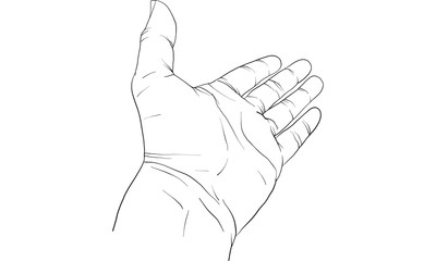 hand action, hand signal , hand drawing vector