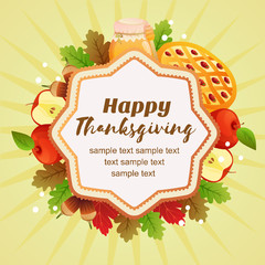 hello thanksgiving autumn colorful apple pie