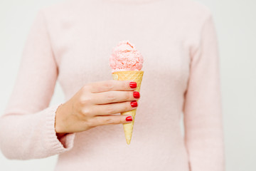Pink Ice Cream hand woman