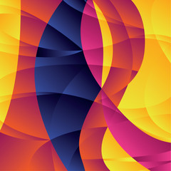 Concept geometric colorful background with curve shapes and gradient.