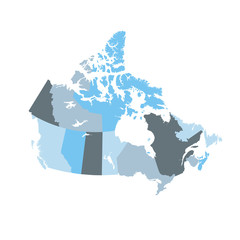 Map of provinces and territories of Canada