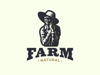 Woman farmer with basket of vegetables and fruits.