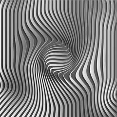Chromium abstract silver stripe pattern background.Optical illusion, twisted lines, abstract curves background. The illusion of depth and perspective.Abstract 3d vector illustration. Eps 10.