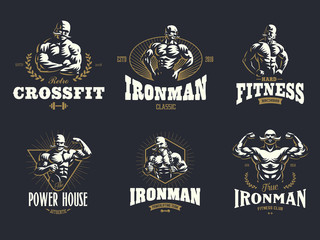 A vintage strong man with a mustache.