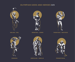 Olimpian gods and heroes.