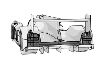 sketch of a race car vector