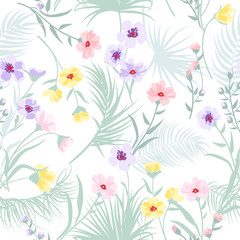 Seamless pattern floral. Vector background.