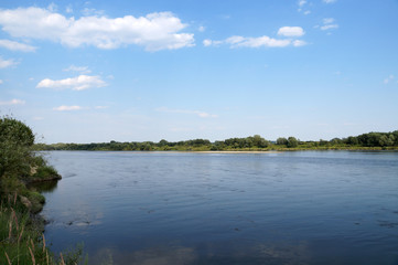 The largest Polish river Wisla near the city of Sandomierz.