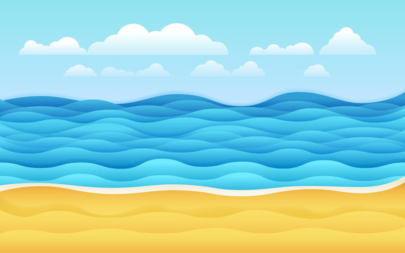 Seaside vector illustration. Tropical vector background