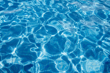 Reflections in the water of a pool.