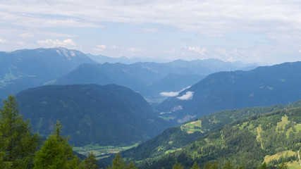 valley background view with a lot of rising hills