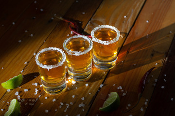 Traditional tequila shots