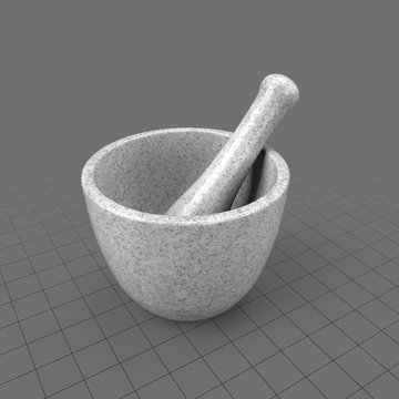 Round mortar and pestle set