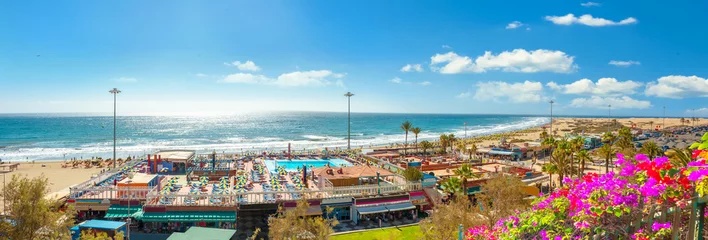 Fototapeten Kanarische Inseln Strand Playa del Inglés. Maspalomas, Gran Canaria, Kanarische Inseln  © Valery Bareta