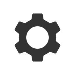 Setting, Gear, Tool, Cog Isolated Flat Web Mobile Icon Vector Sign Symbol Button Element Silhouette