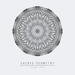 Sacred geometry line vector element flower of life . Vector illustration .