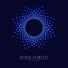 Sacred geometry line vector element flower of life . Vector illustration .
