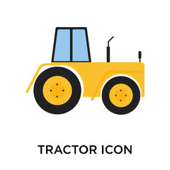 tractor icon isolated on white background. Simple and editable tractor icons. Modern icon vector illustration.