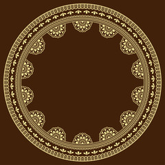 Circular pattern in form of mandala for Henna, Mehndi, tattoo, decoration. Decorative ornament in ethnic oriental style. Coloring book page.