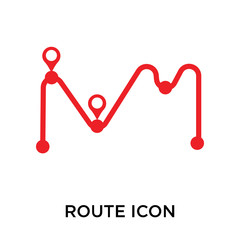route icon isolated on white background. Simple and editable route icons. Modern icon vector illustration.