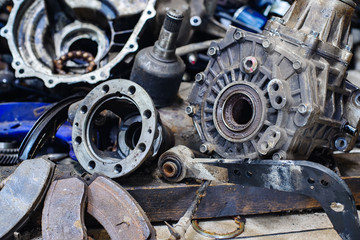 old car parts with shallow depth of field
