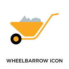 wheelbarrow icon isolated on white background. Simple and editable wheelbarrow icons. Modern icon vector illustration.