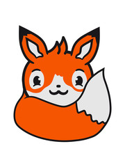 sitzend liegend schwanz baby fuchs süß niedlich klein comic cartoon cool