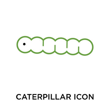 caterpillar icon isolated on white background. Simple and editable caterpillar icons. Modern icon vector illustration.