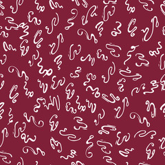 Vector Seamless White Jumble curls. Pattern Abstract Background
